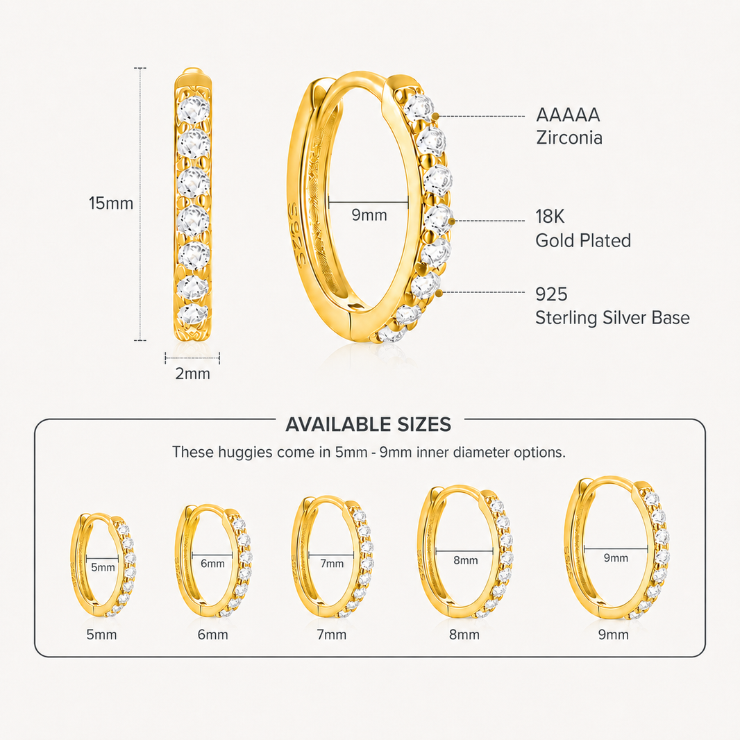 Estelle Huggie Hoop Earrings
