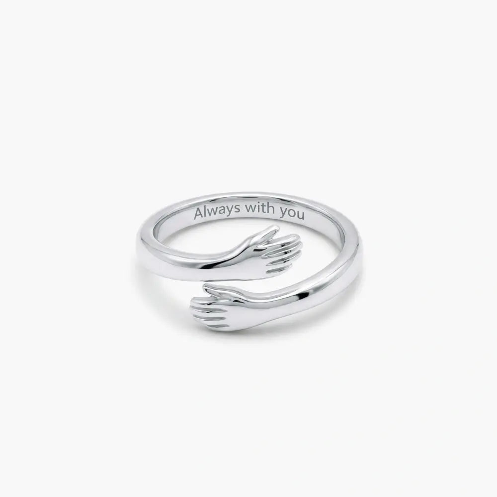 June Reed Wrapped in Love hug ring — Ring detail on white background